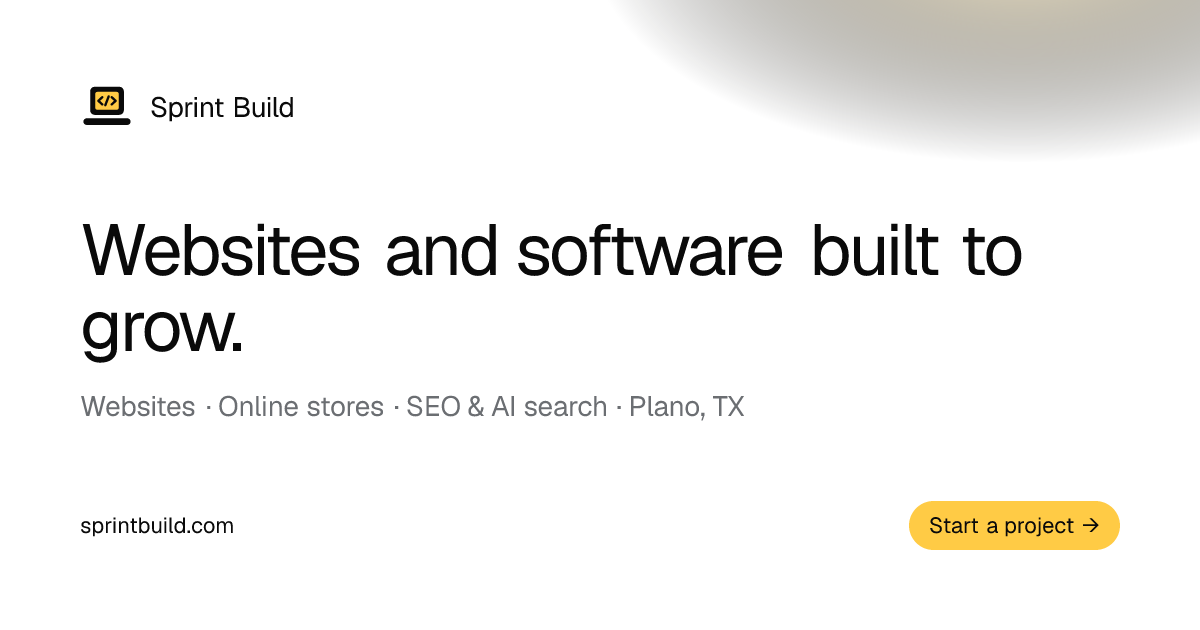 Plano Web Development Agency | Sprint Build